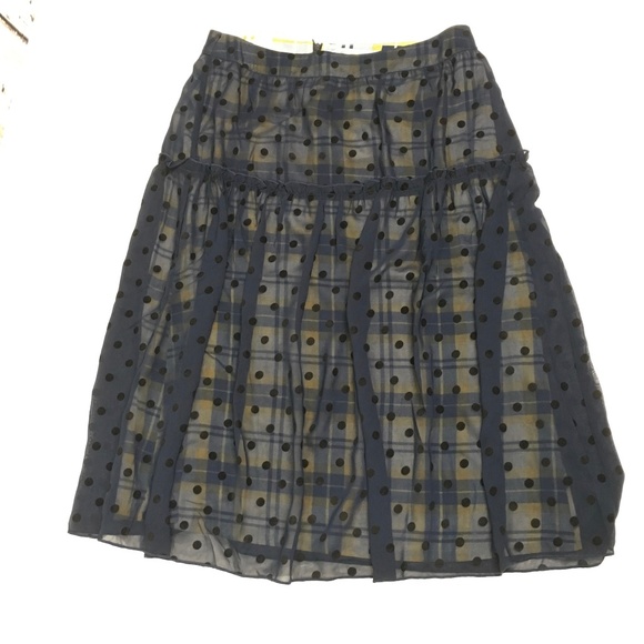 Miss Finch Dresses & Skirts - Miss Finch Skirt Yellow, Navy & White Plaid Large new